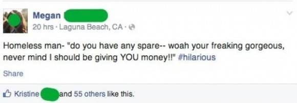 This girl is desperate enough to make up compliments for herself
