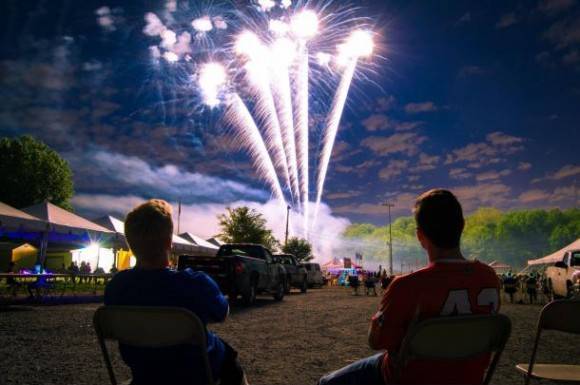 Took a picture of my friends watching fireworks, it turned out better than expected