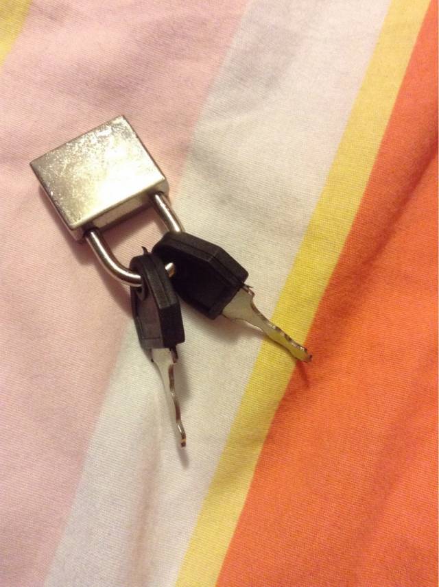 So my girlfriend didn't want to lose the keys to her lock...