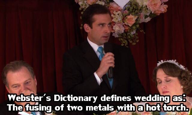 This wedding toast is off to a bad start