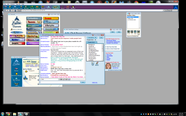 So I created a time machine and downloaded AOL 4.0... and the chatrooms still work, and people are still in them.