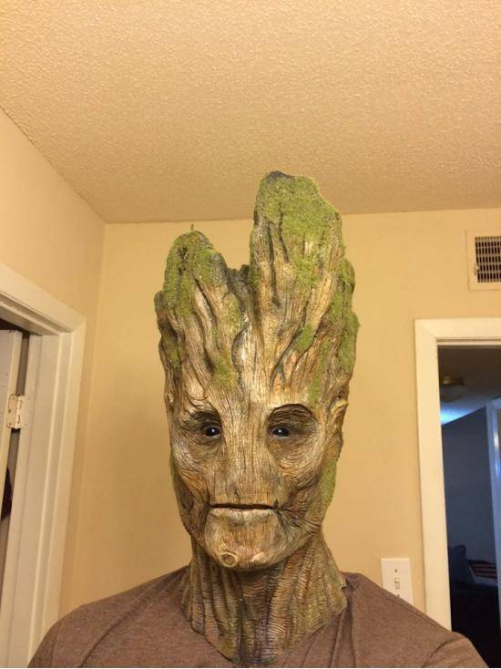 Groot done with makeup and practical FX
