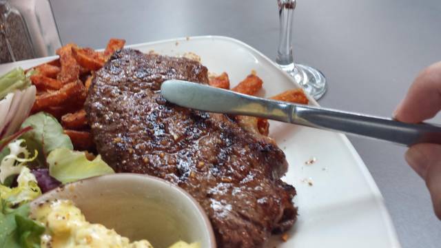 Steak knife at Heathrow airport, due to security reasons.