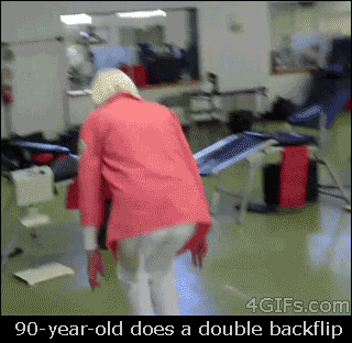 90 year old does backflip