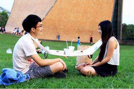A romantic picnic in the park