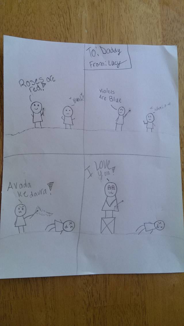 Look, a Fathers Day card from my 10yo daughter. How sweet... wait what?