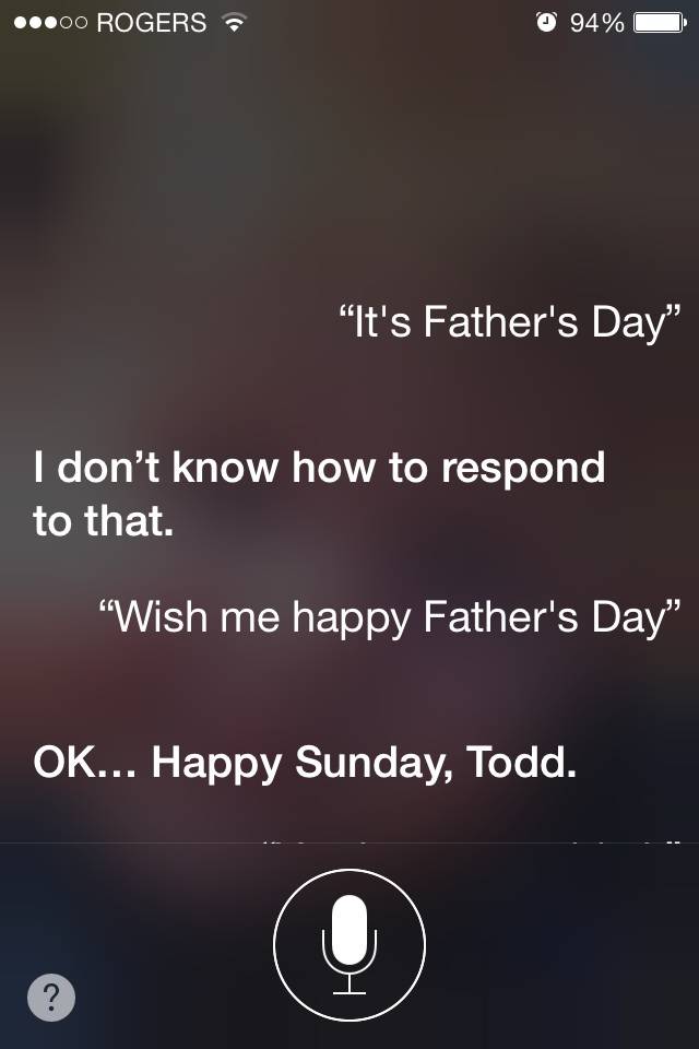 No love from Siri on this Father's Day :/