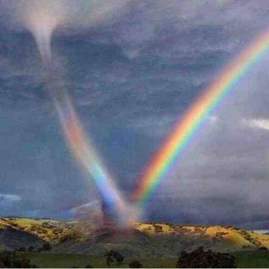 Tornado sucks in a Rainbow..