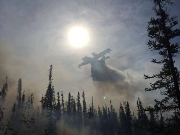 My cousin took this while fighting a fire outside of Fairbanks, AK