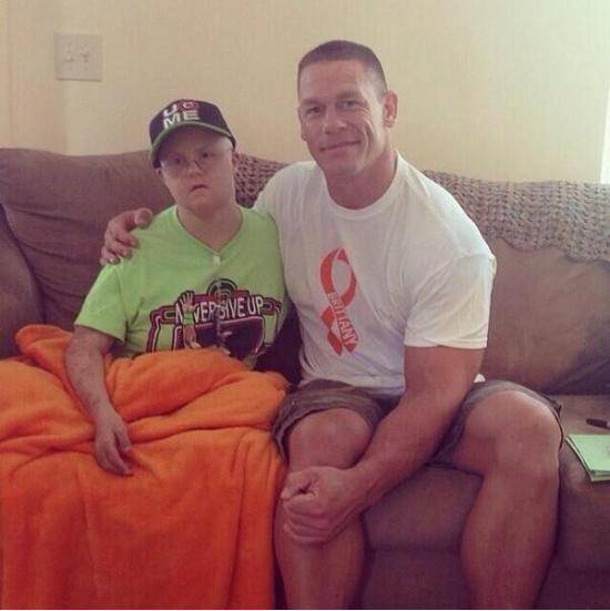 John Cena visits fan with terminal cancer at her home.