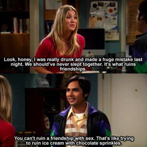 You can't ruin friendship with s*x