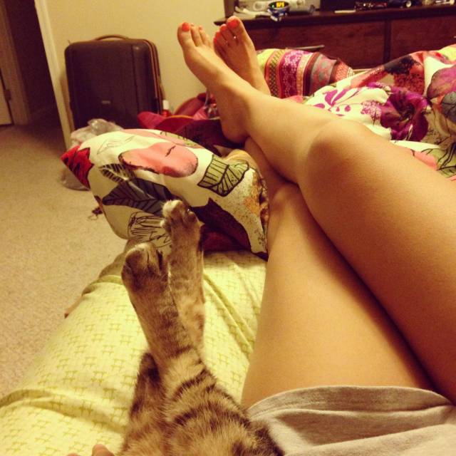 Me and my cat...we like to chill.