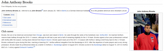 Wikipedia after the US-Ghana match.