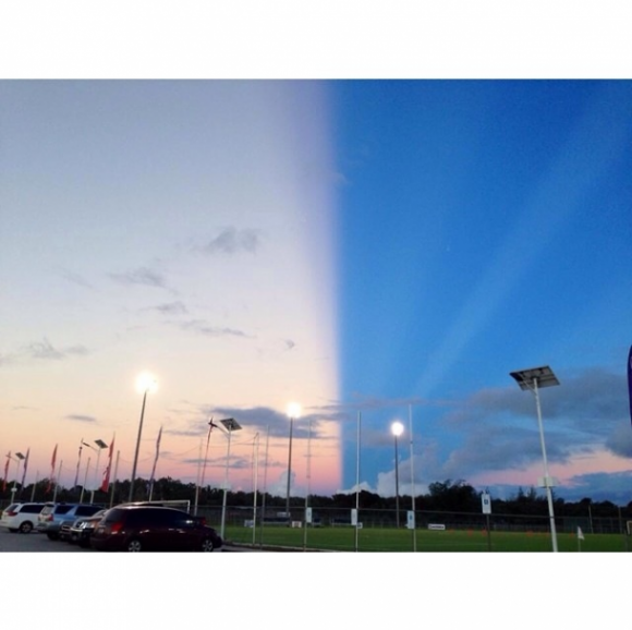 It looked like the sky was split in half here on Guam!