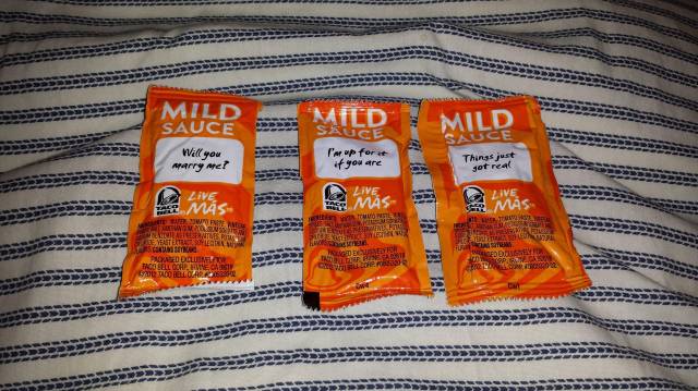 My SO started putting these on my lap one by one from left to right
