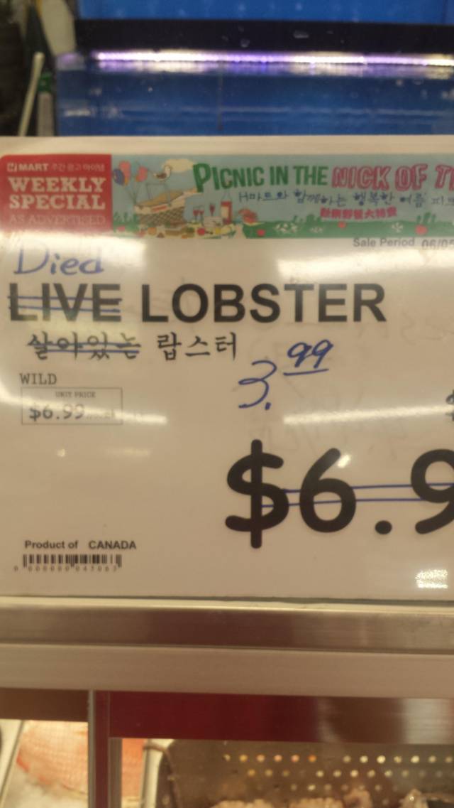 Died lobster