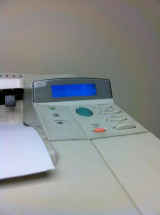 Changed the ‘Ready’ message on the office printer