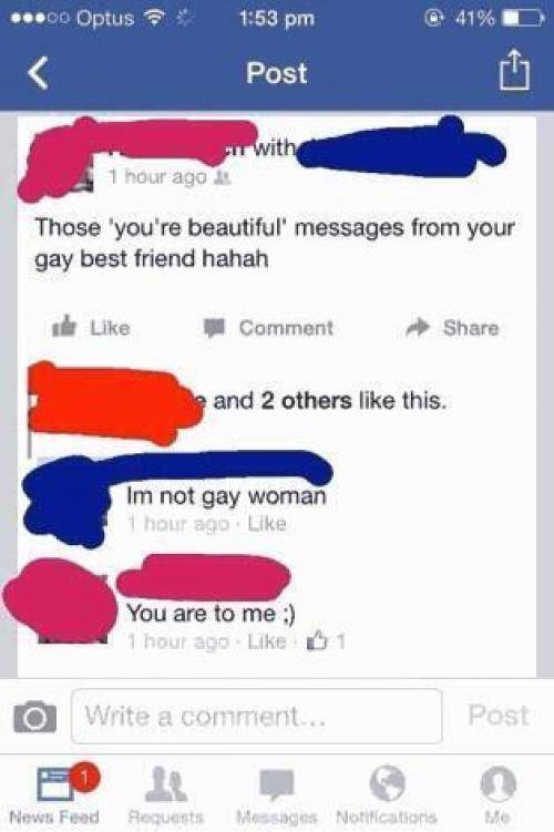 He’s so deep in the friendzone that he graduated into the gayzone