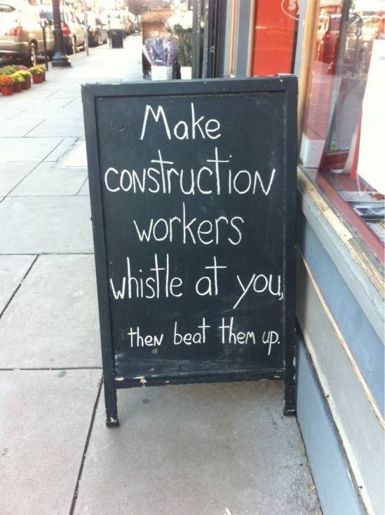 Saw this outside of a womens fitness center.