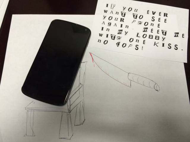 My wife left her phone in my car... I emailed her this picture to let her know where to find it.