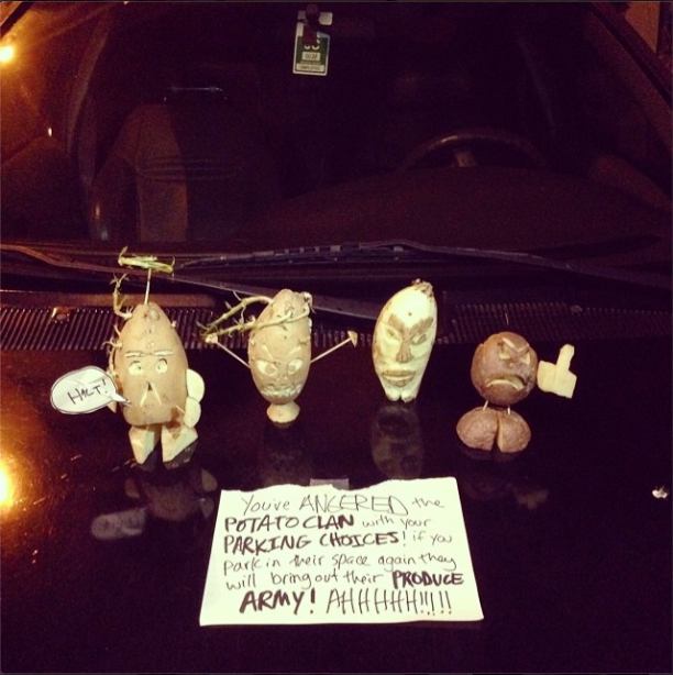 That'll teach me to park in my neighbor's parking spot...