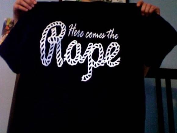 Unfortunate graphic design on shirts meant for a jump rope camp