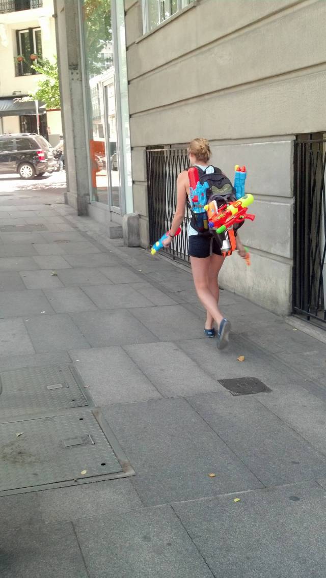 I don't know where this girl is going, but she looks ready.