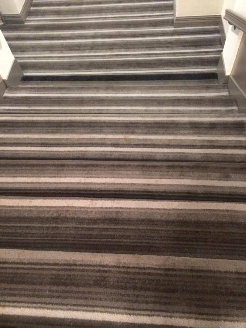 Poor choice in carpet for steps.
