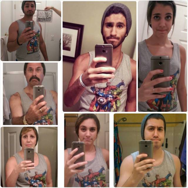 My youngest brother got a new phone and took a selfie. Us girls wanted in on the fun.