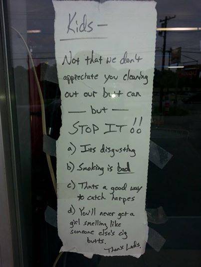 This was posted outside the local store. Didn't think that was a thing..
