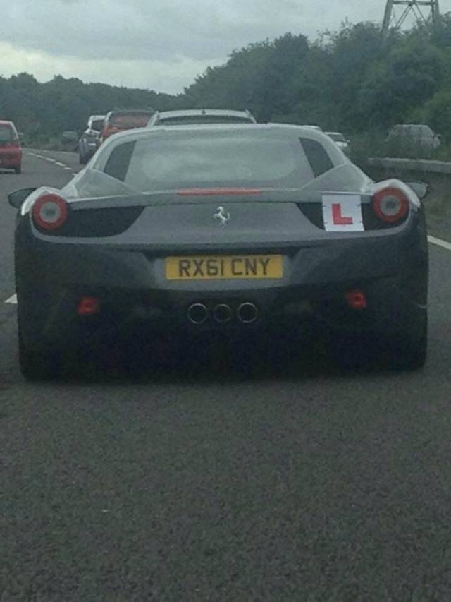 Not the most ideal car to learn to drive in...