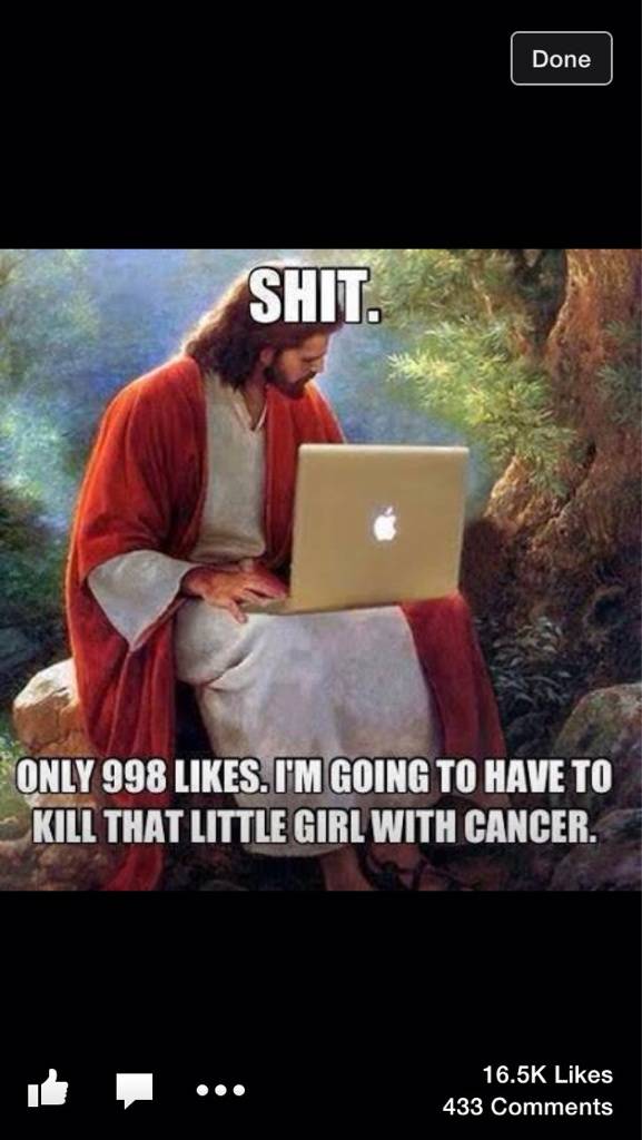 Those pictures of dying kids on Facebook are ridiculous!