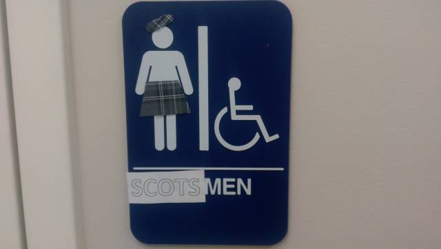 How to utilize the women's bathroom in a shop full of guys.