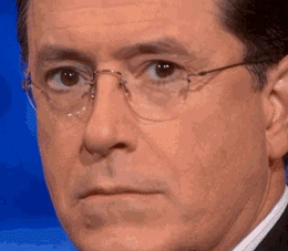 If someone is ever making you feel uncomfortable, do what Colbert does.