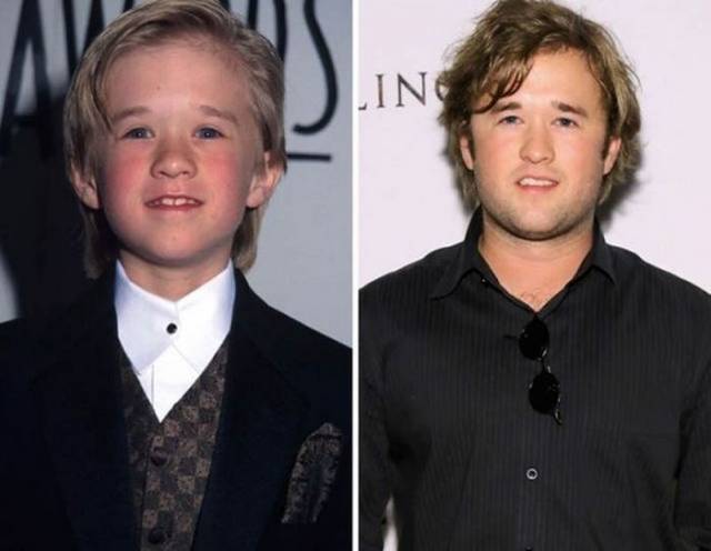 Haley Joel Osment's face never grew, only his head.