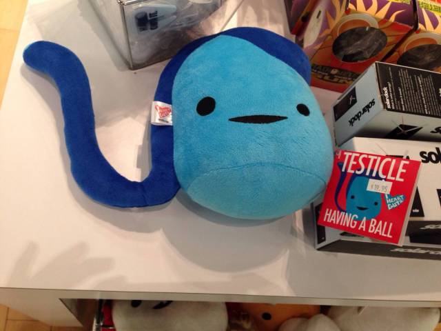 My boss' son was allowed to choose one toy at the store and he chose this. I wasn't sure about their sense of humor, so I suggested something else.