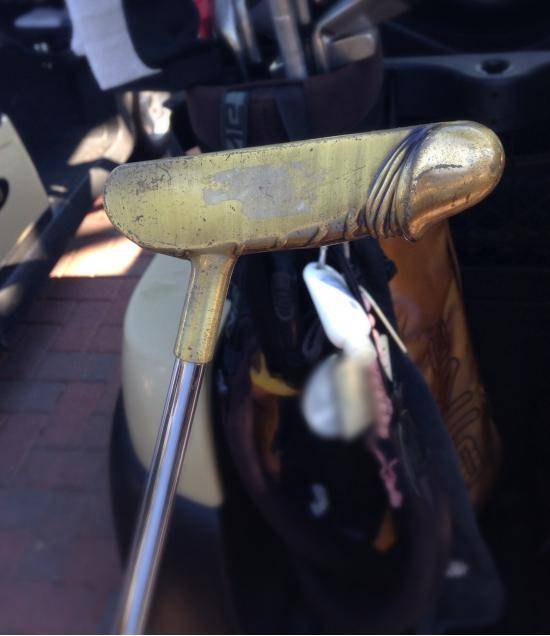 I work at a country club. Today, some old lady was using this to put.