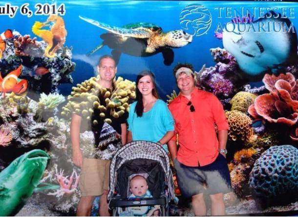 Friend went to an aquarium, wore a green shirt, and ended up looking like a pirate from Pirates of The Caribbean.