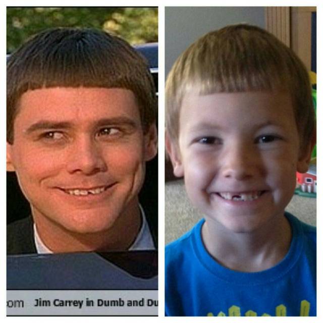 My girlfriends son lost a tooth. Then she gave him a haircut. She didnt know why I was laughing. I sent her this.