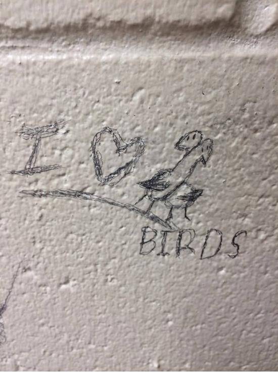 I fixed a drawing that I found in the restroom.