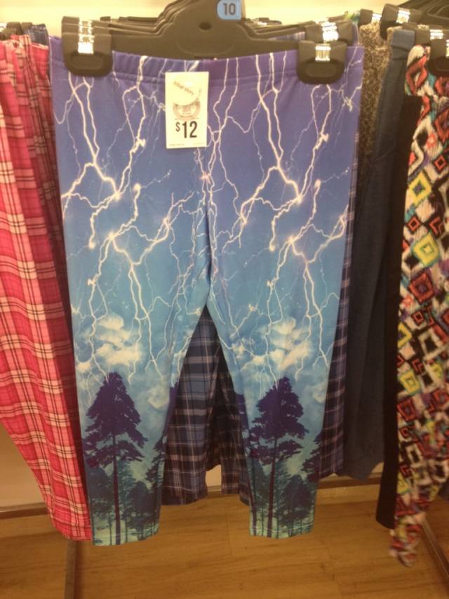 In the middle of a department store and my son yells out 'Look Mum, thunder thighs!'