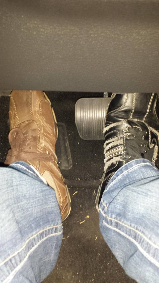 Got dressed in the dark. Get to work this morning and look down. f*ck it.