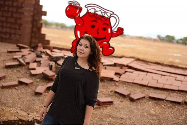 Wife wanted a picture after the storm next to the wall it knocked over. I had to.