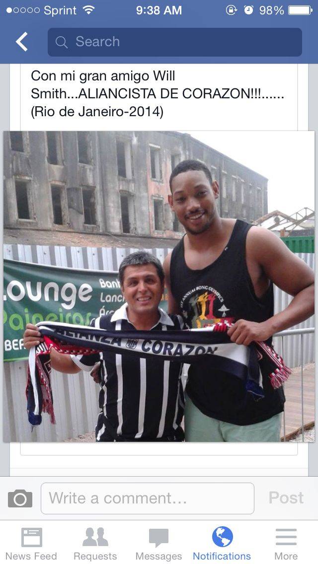 My dad said he met Will Smith while he was at the World Cup.