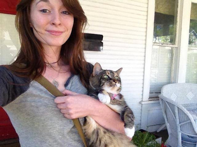 My cats reaction to being outside for the first time..
