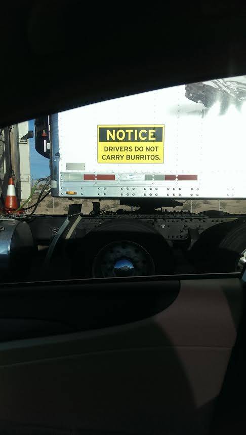 Driving by a Chipotle Semi. It takes a certain kind of thief to post this notice.