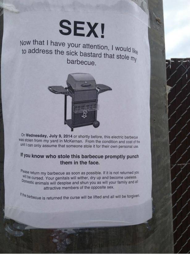 saw a guy taping up this sign while walking home.
