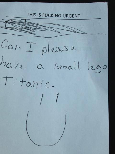 My son left this note for me