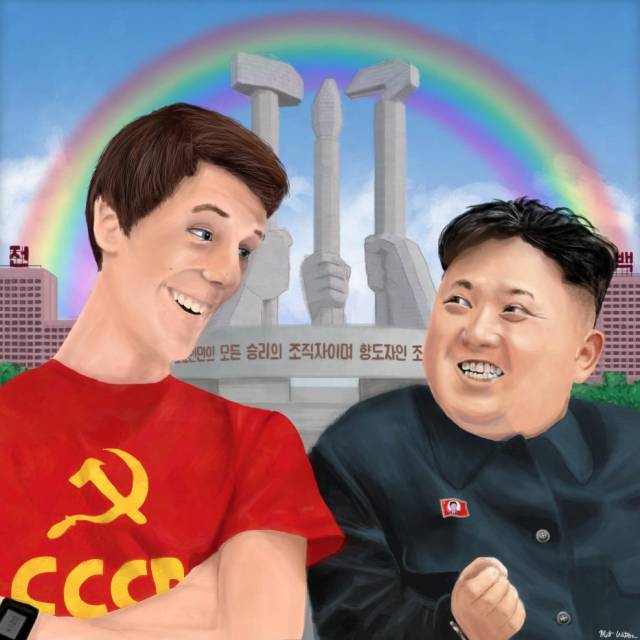 So I made a self portrait of me with Kim Jong Un...
