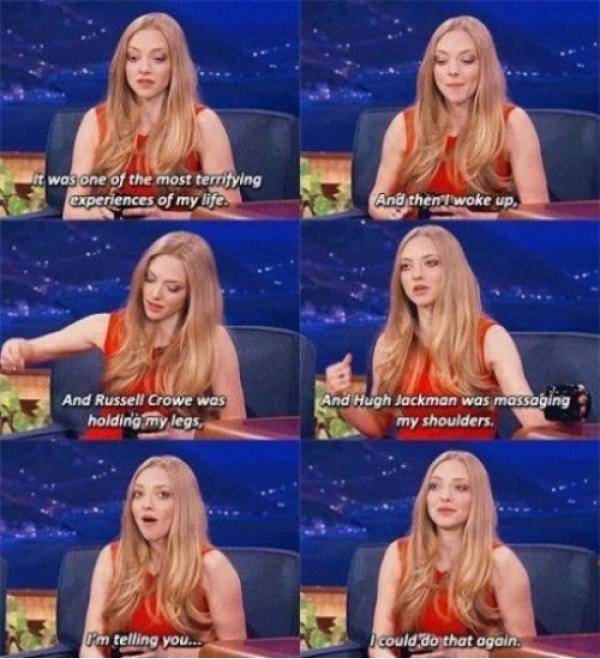 She fainted on the set of Les Miserables...lucky twatwaffle
